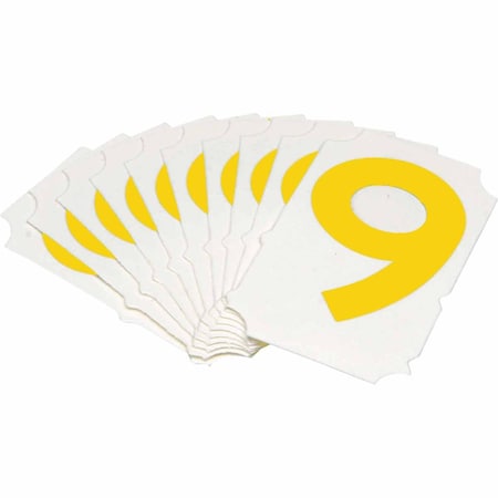 Brady Quik-Align 5060 Series Polyester 2 in Lbl Legend: 9 Yellow 10PK 5060P-9
